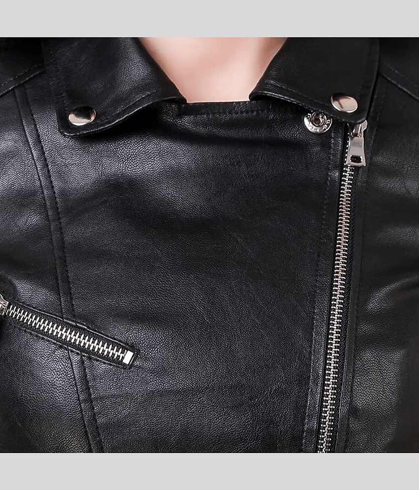 GARMADIAN - Faux Leather Black Biker Jacket