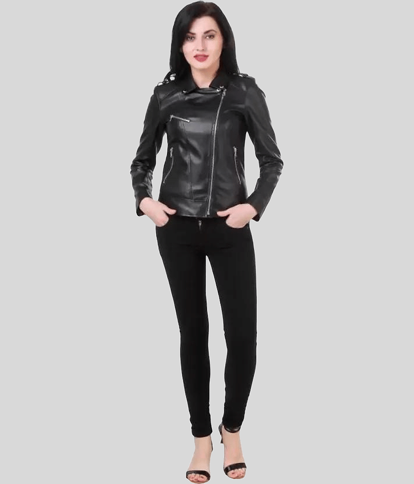 GARMADIAN - Faux Leather Black Biker Jacket