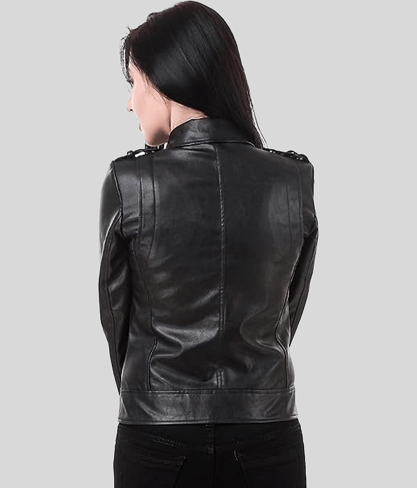 GARMADIAN - Faux Leather Black Biker Jacket