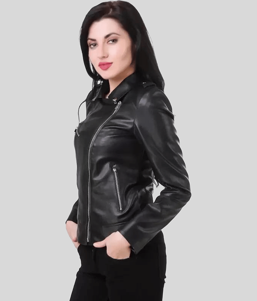 GARMADIAN - Faux Leather Black Biker Jacket