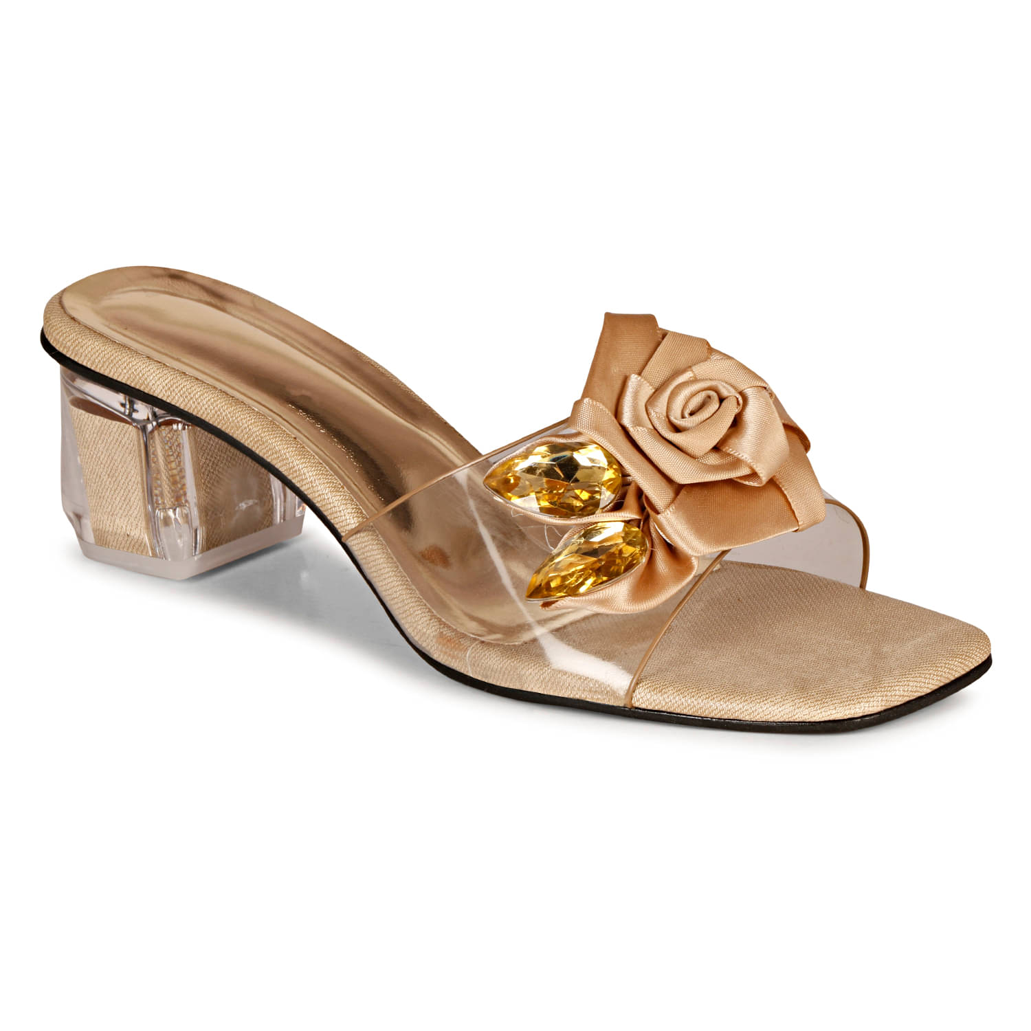     			Ishransh Camel Women's Slip On Heels