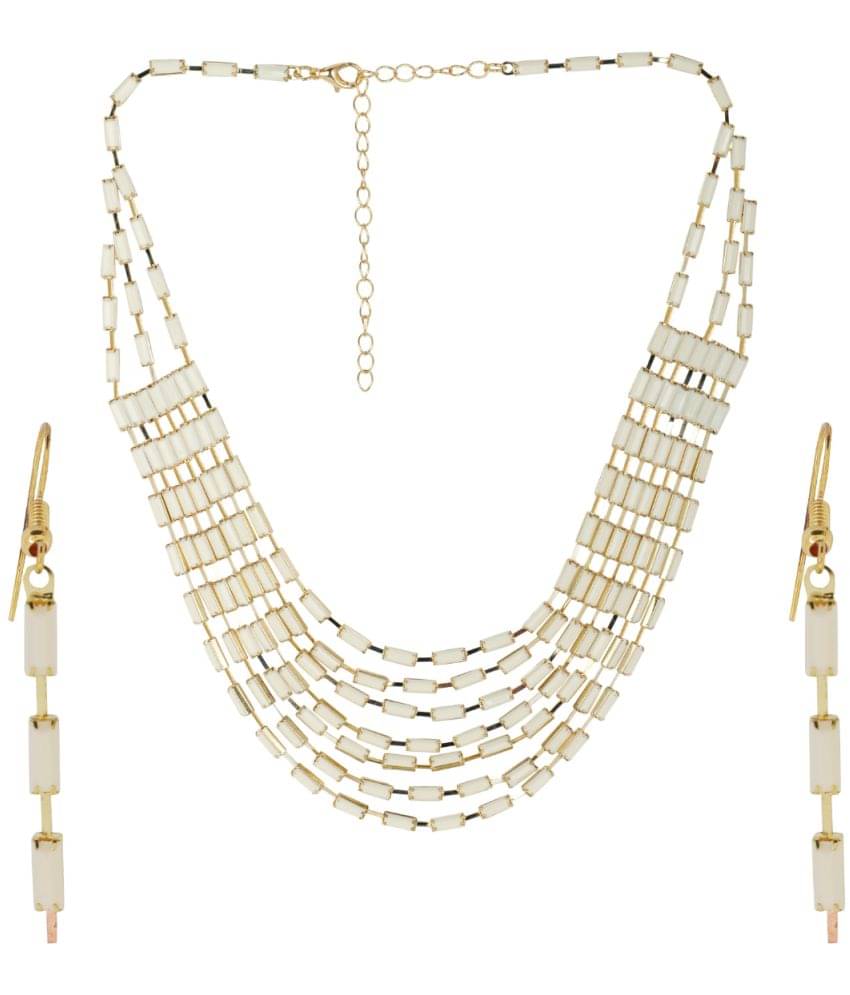     			Jiyanshi fashion White Alloy Necklace Set ( Pack of 1 )