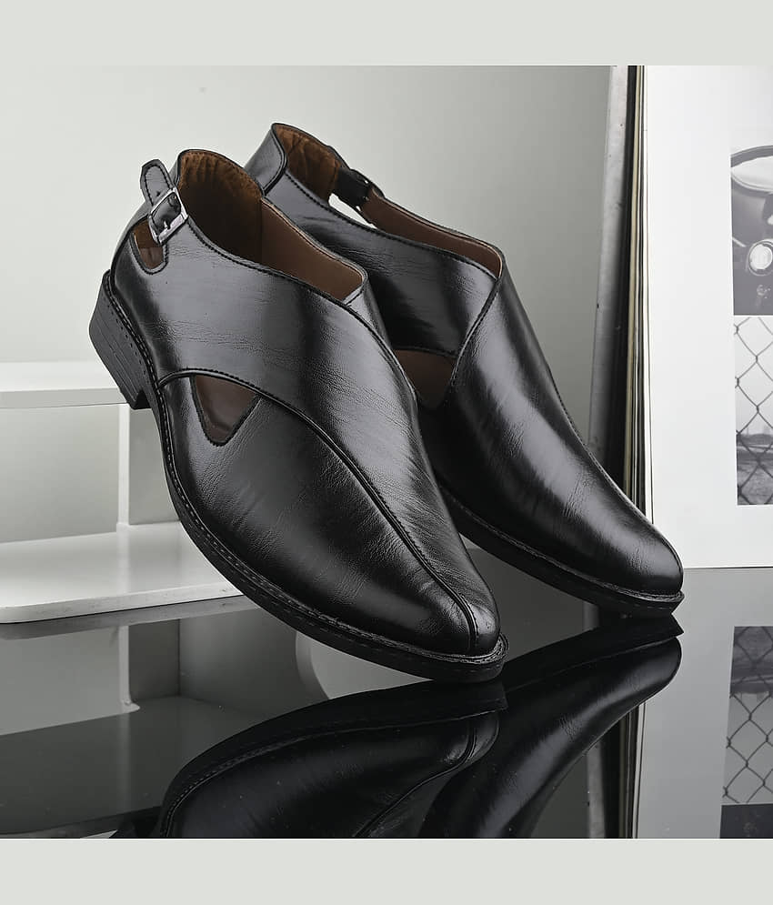John Karsun Black Men's Mojaris - Ethnic Shoes | Buy online on ZillyBuy