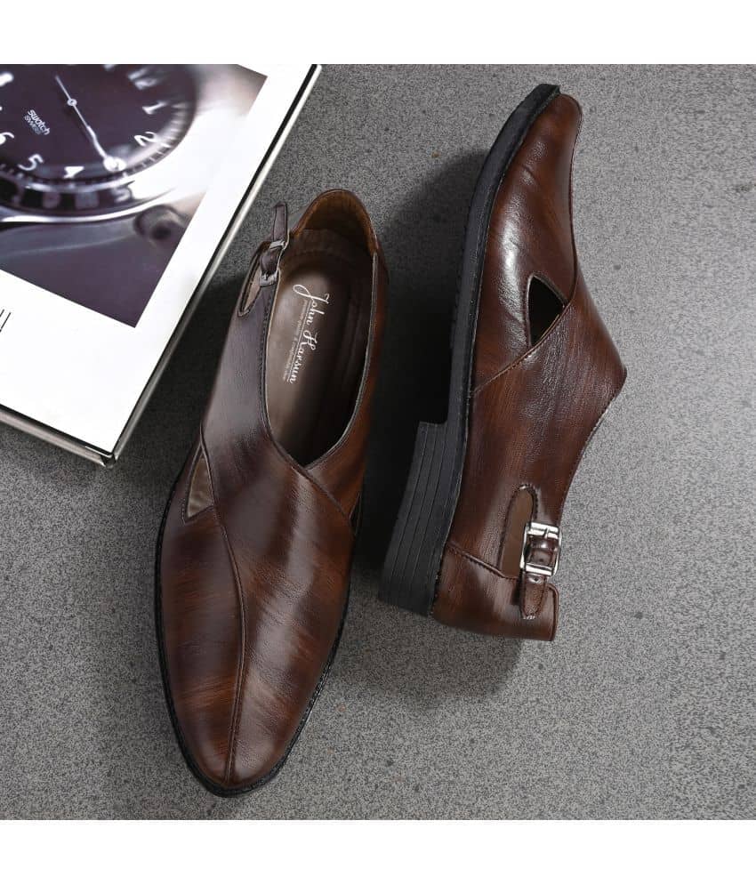John Karsun Brown Men's Mojaris - Ethnic Shoes | Buy online on ZillyBuy