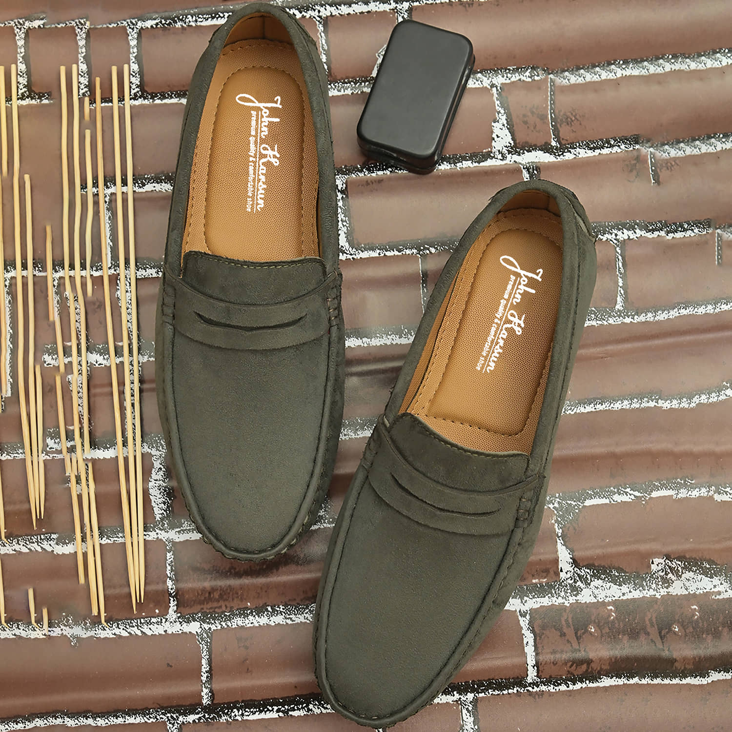 John Karsun Green Men's Slip on - Formal Shoes | Buy online on ZillyBuy