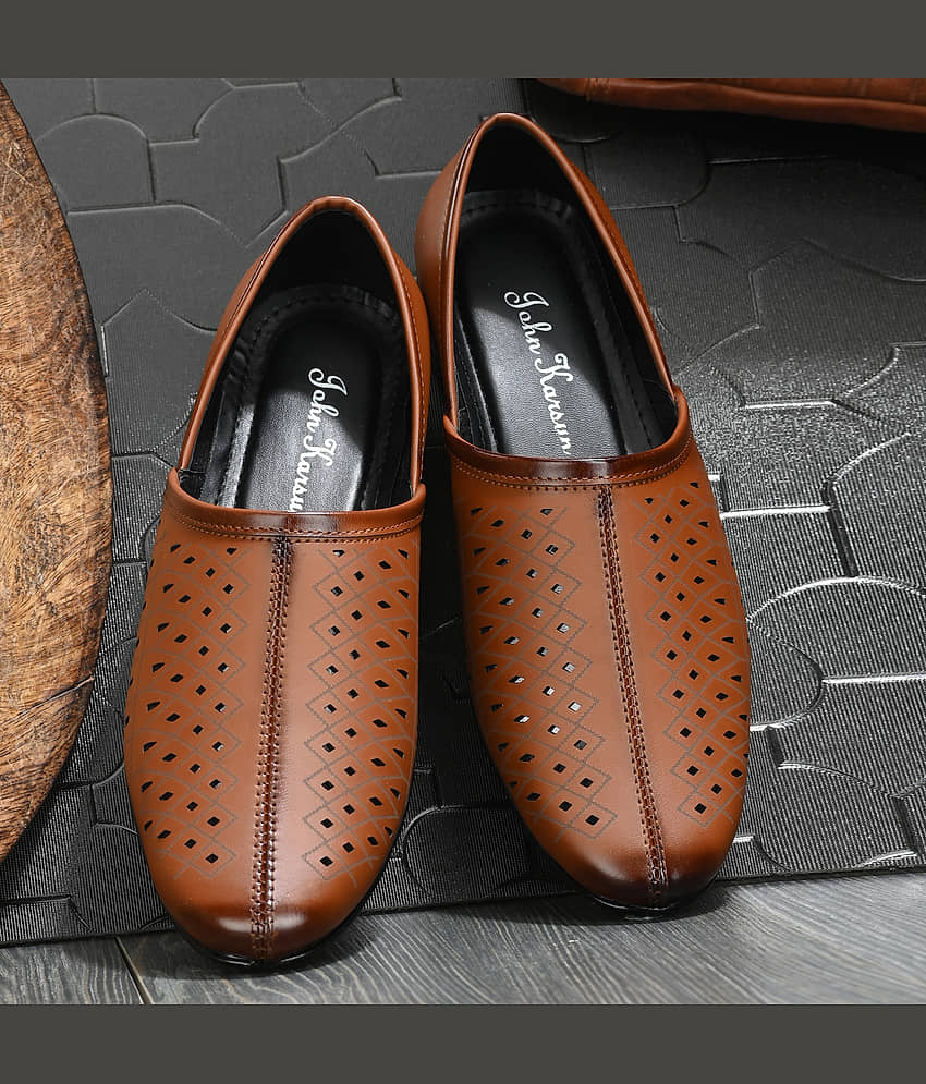 John Karsun Tan Men's Slip on - Formal Shoes | Buy online on ZillyBuy
