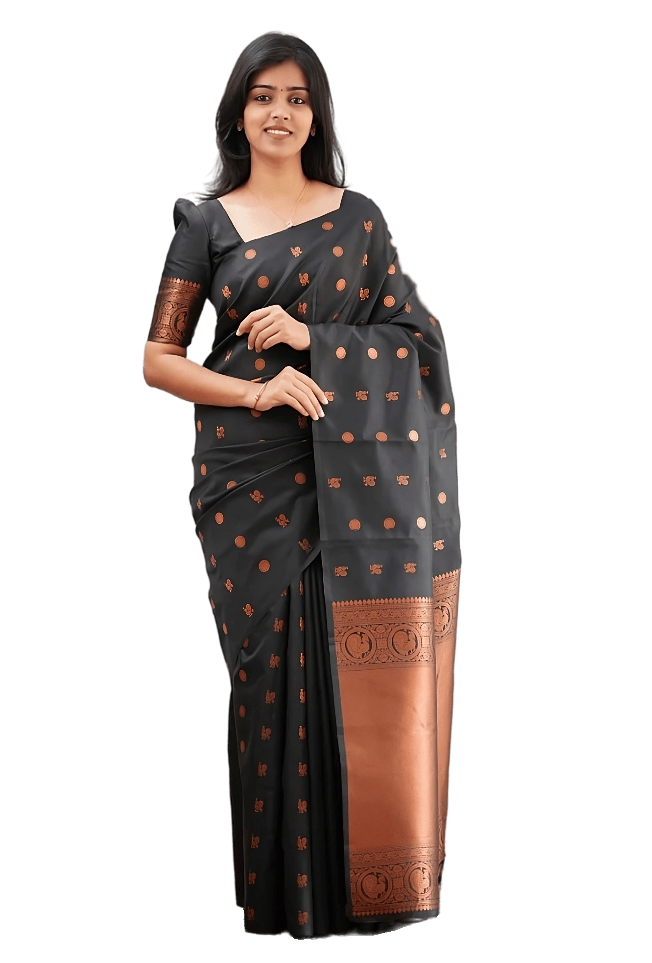 Sidhidata Banarasi Silk Self Design Saree With Unstitched Blouse Piece ( Black ) Sidhidata Banarasi Silk Self Design Saree With Unstitched Blouse Piece ( Black )
