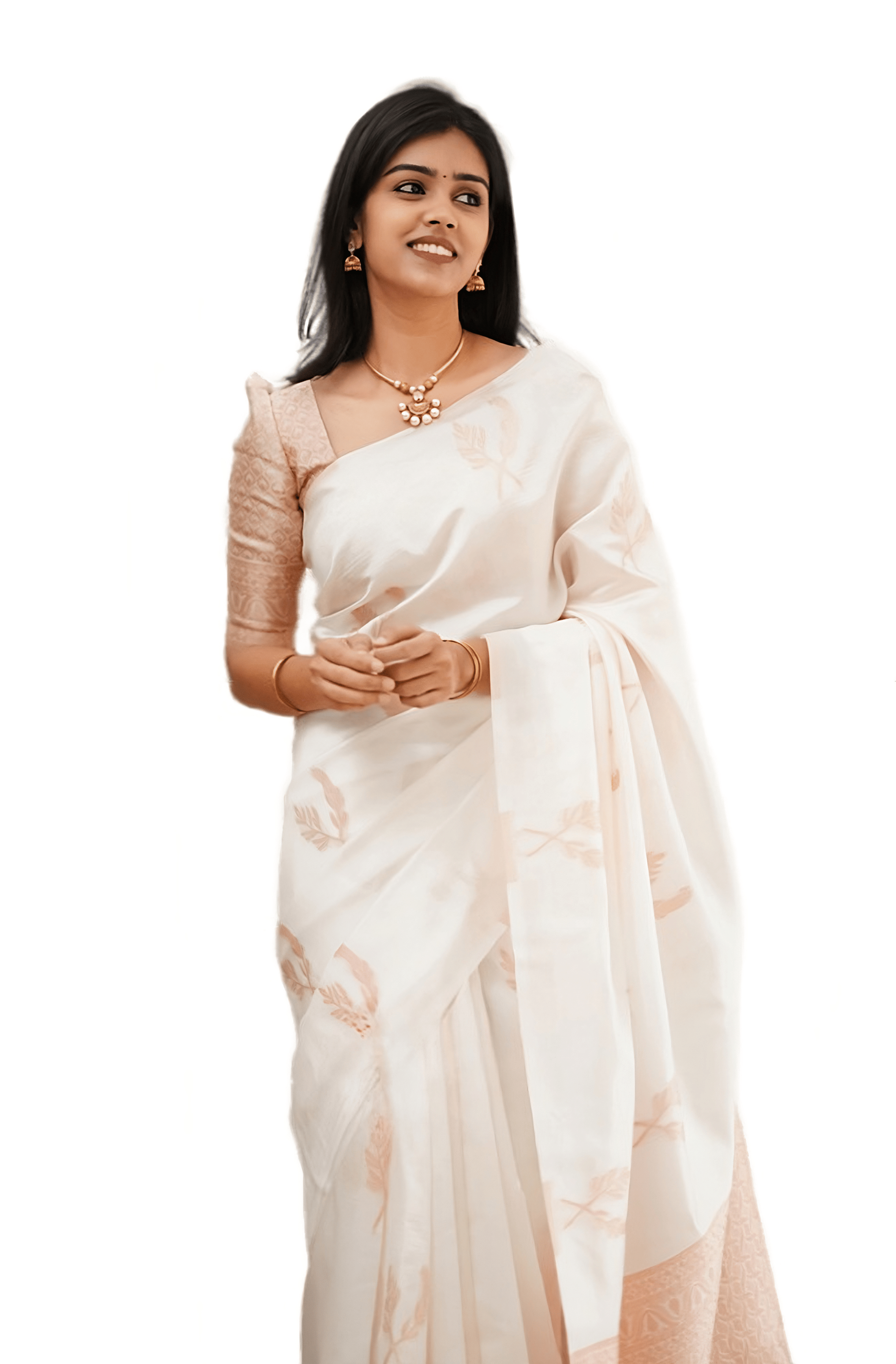 Sidhidata Banarasi Silk Self Design Saree With Unstitched Blouse Piece ( White ) Sidhidata Banarasi Silk Self Design Saree With Unstitched Blouse Piece ( White )