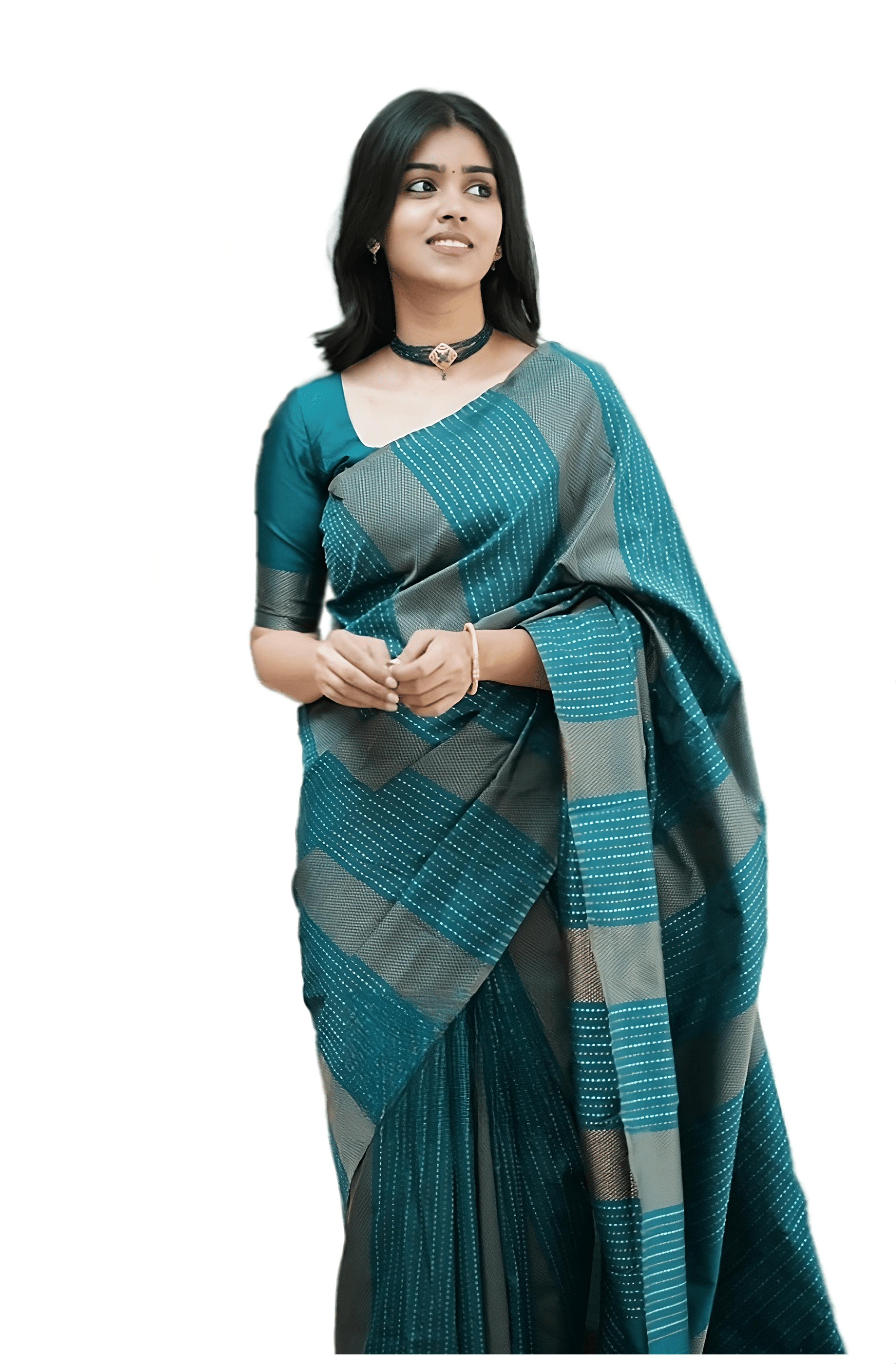     			Sidhidata Banarasi Silk Self Design Saree With Unstitched Blouse Piece ( Turquoise )