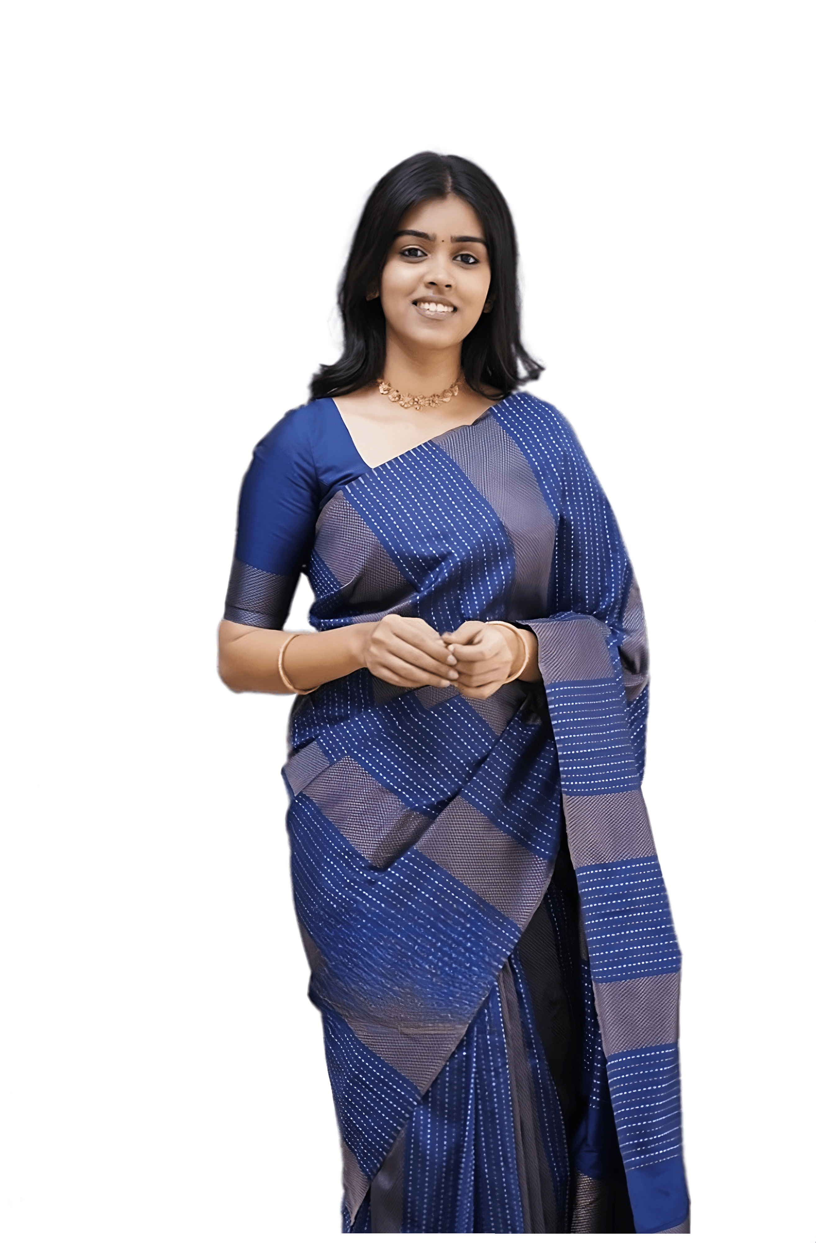     			Sidhidata Banarasi Silk Self Design Saree With Unstitched Blouse Piece ( Navy Blue )