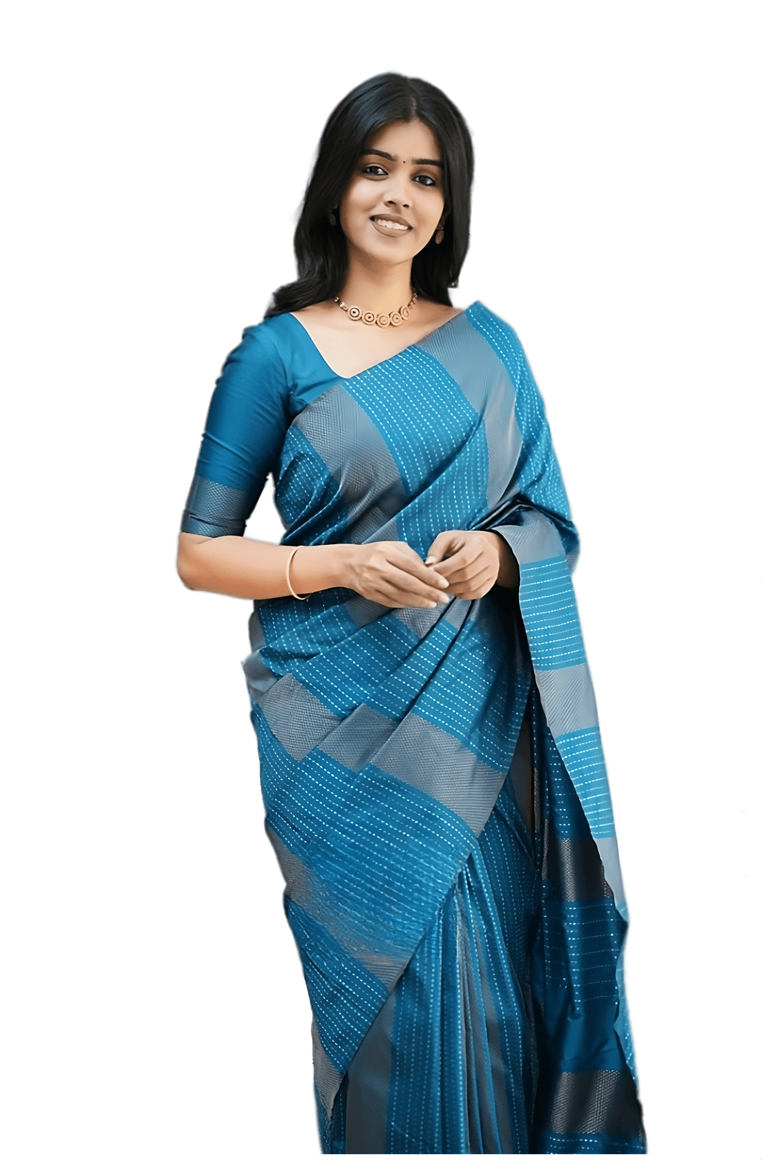     			Sidhidata Banarasi Silk Self Design Saree With Unstitched Blouse Piece ( SkyBlue )