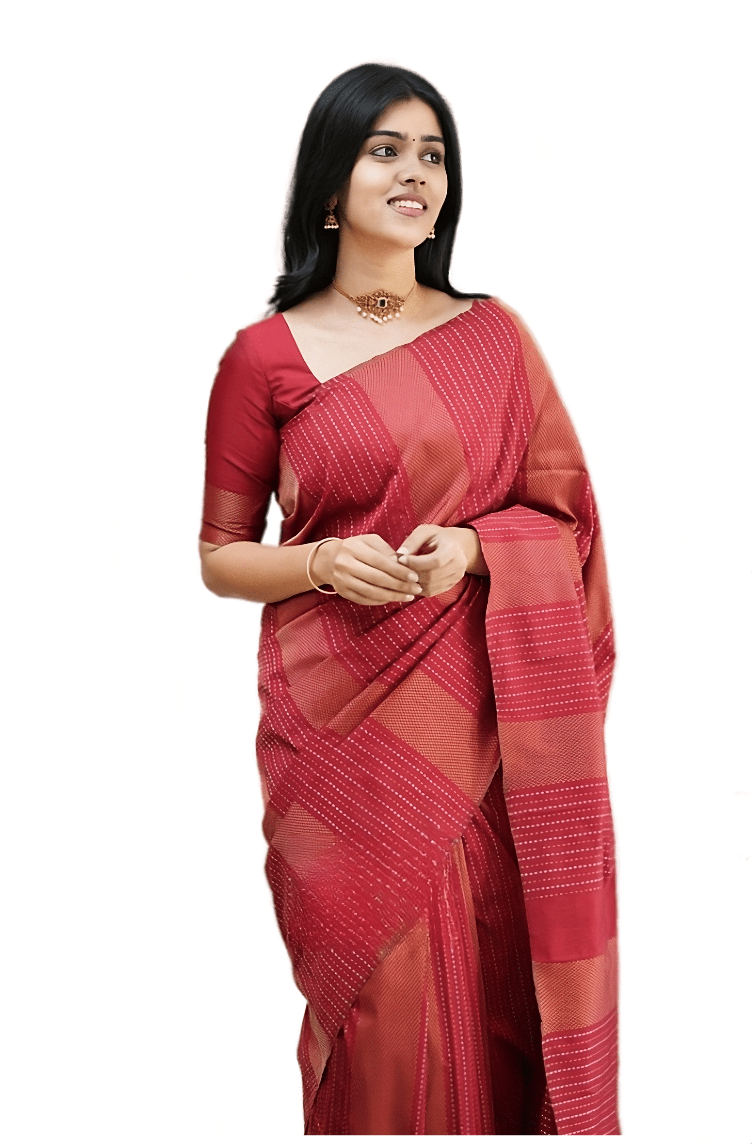 Sidhidata Banarasi Silk Self Design Saree With Unstitched Blouse Piece ( Red ) Sidhidata Banarasi Silk Self Design Saree With Unstitched Blouse Piece ( Red )