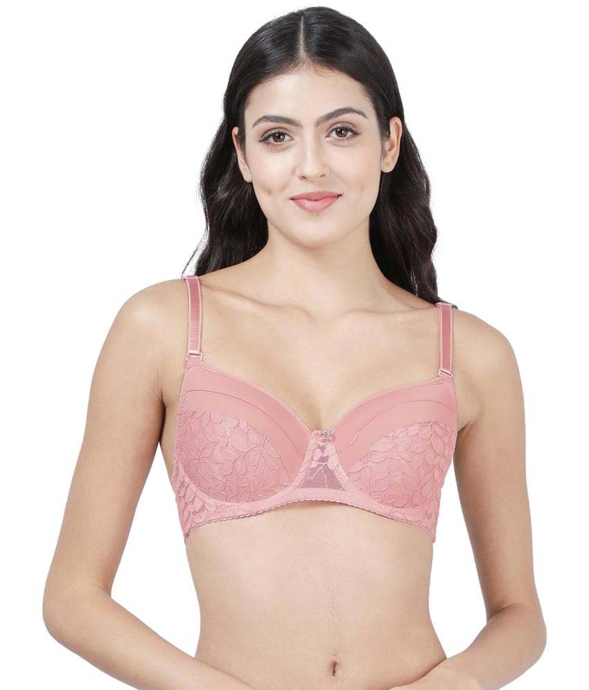 Susie Nylon Women's Balconette Bra ( Pink ) S048-DustyPink     			Susie Nylon Women's Balconette Bra ( Pink ) S048-DustyPink