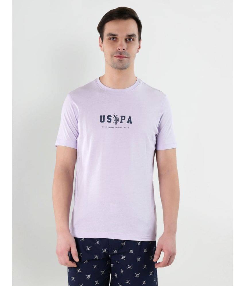     			U.S. Polo Assn. Cotton Regular Fit Printed Half Sleeves Men's T-Shirt - Light Pink ( Pack of 1 )