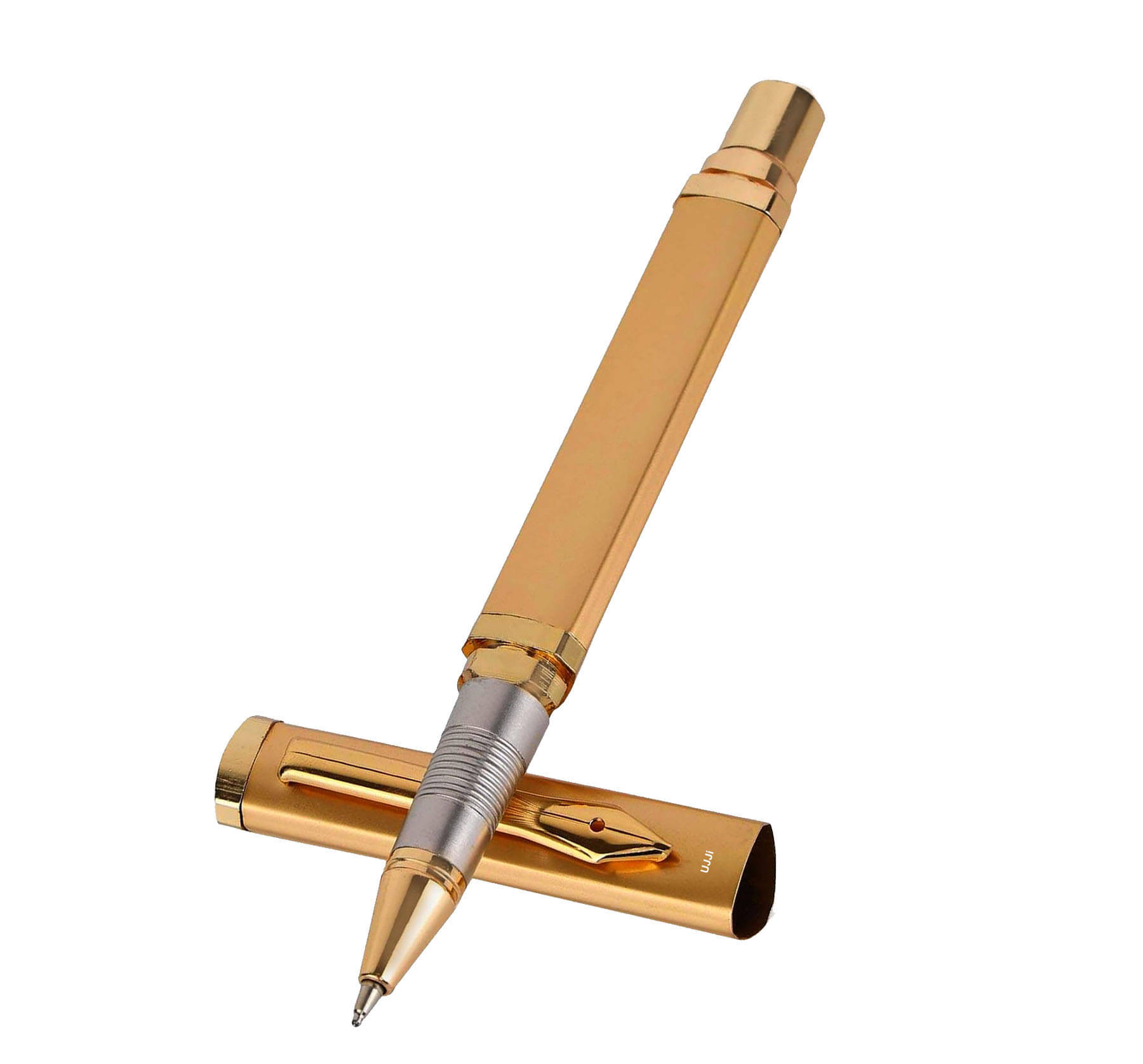     			UJJi Gold Color Triangle Shape Matte Finish Roller Ball Pen