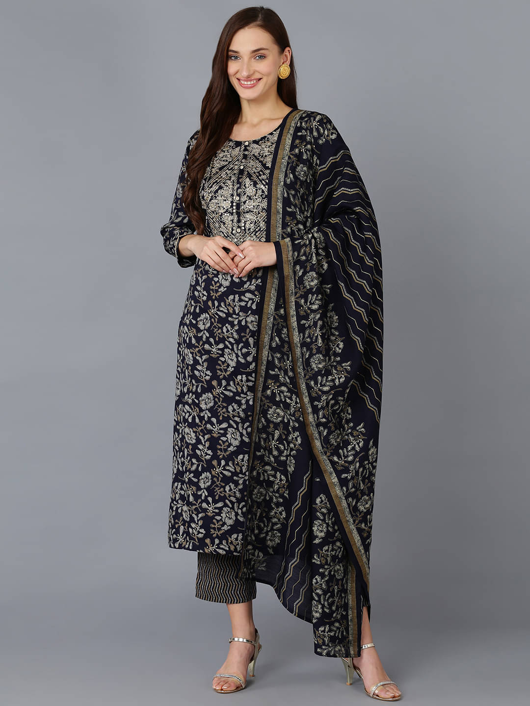 Vaamsi Silk Blend Embroidered Kurti With Pants Women's Stitched Salwar Suit - Black ( Pack of 1 ) Vaamsi Silk Blend Embroidered Kurti With Pants Women's Stitched Salwar Suit - Black ( Pack of 1 )