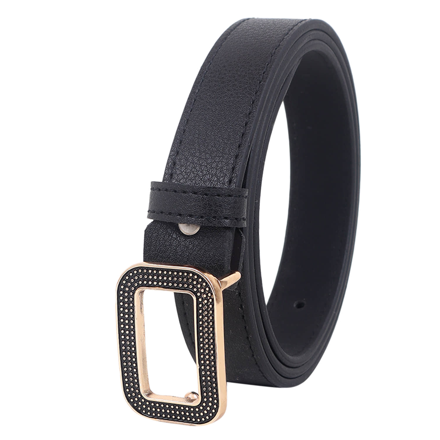 Zacharias - Black Faux Leather Men's Casual Belt ( Pack of 1 )