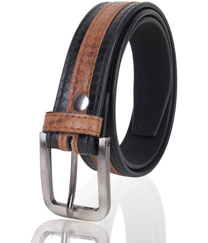     			Zacharias Boy's Synthetic Leather Belt for kids kb-22 (Black & Tan; 2-6 Years) (Pack of 1)