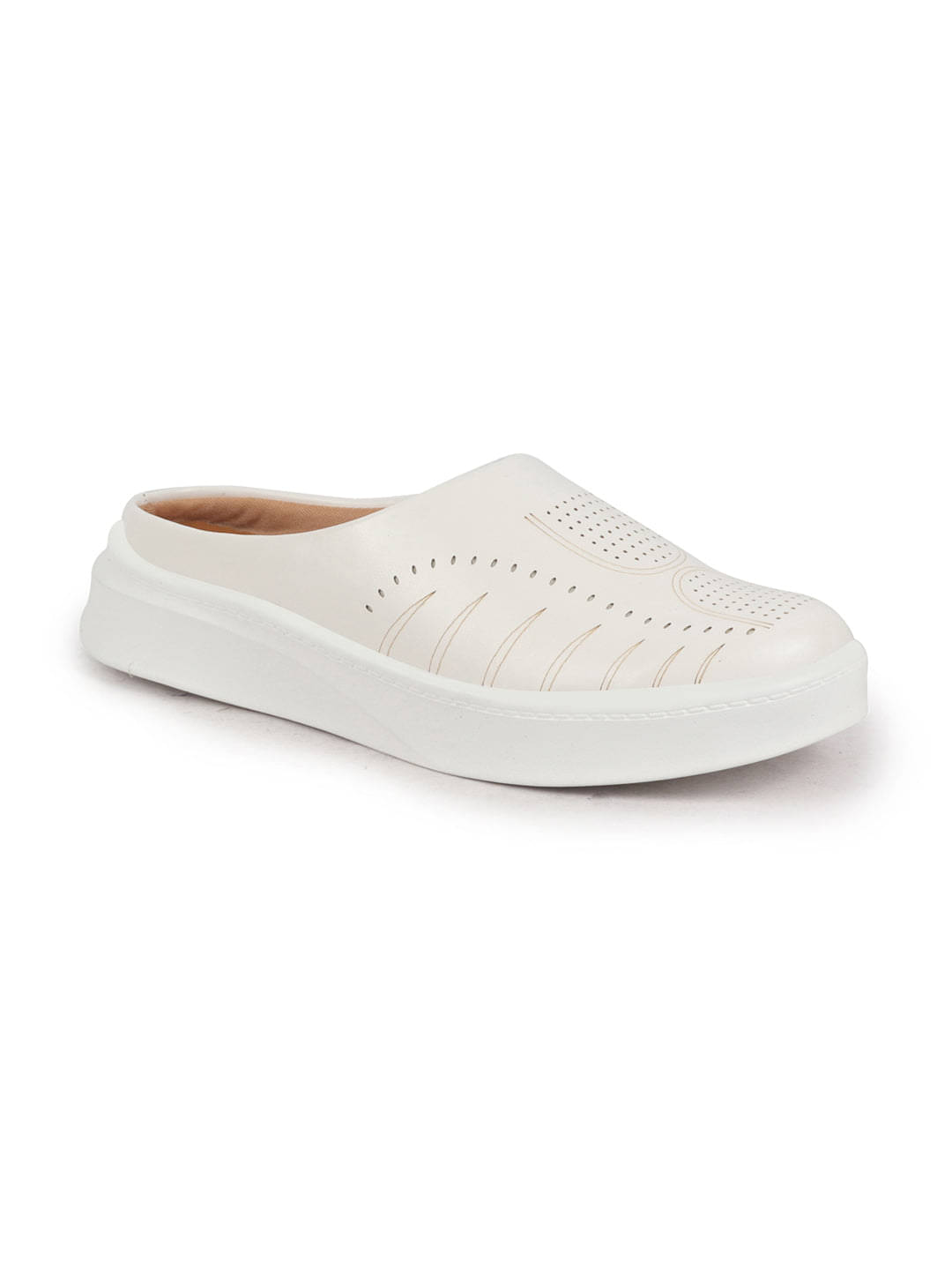     			Fausto White Women's Mules Shoes