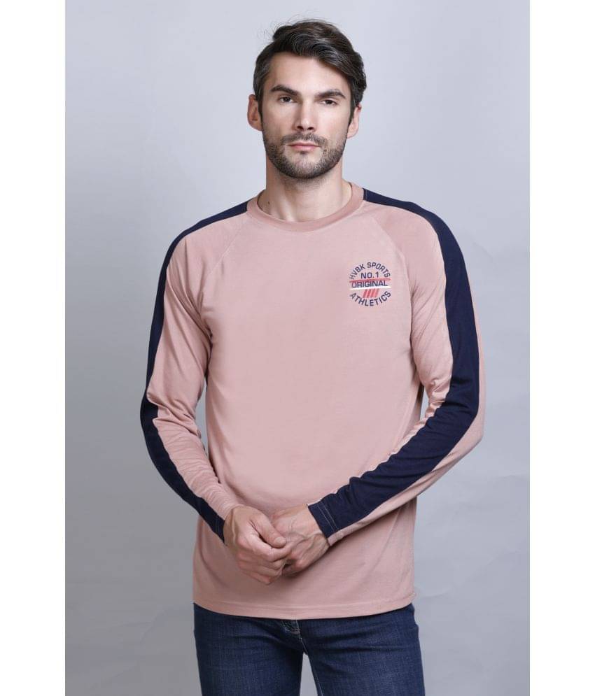 HVBK Pack of 1 Cotton Blend Regular Fit Men's T-Shirt ( Pink ) HVBK Pack of 1 Cotton Blend Regular Fit Men's T-Shirt ( Pink )