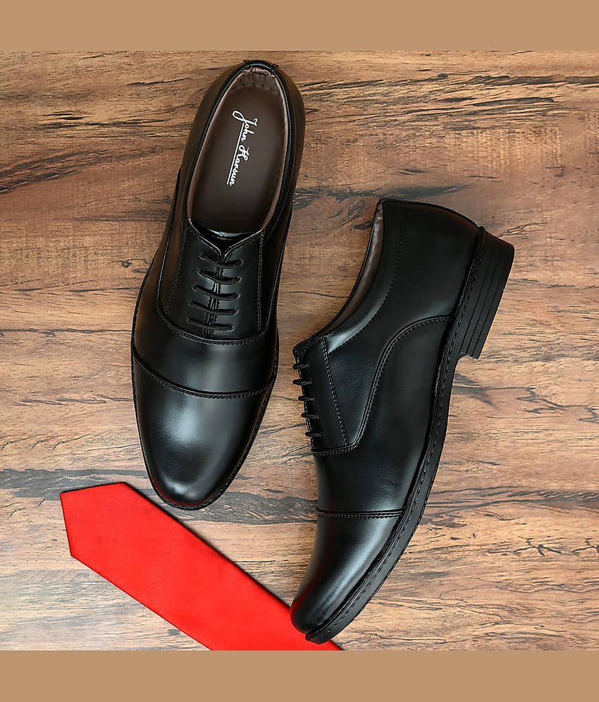 John Karsun Black Men's Oxford Formal Shoes - Formal Shoes | Buy online on ZillyBuy
