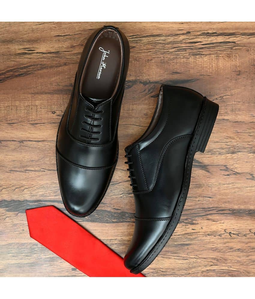 John Karsun Black Men's Oxford Formal Shoes - Formal Shoes | Buy online on ZillyBuy