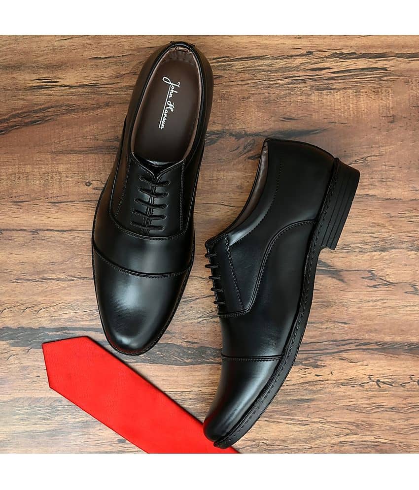John Karsun Black Men's Oxford Formal Shoes - Formal Shoes | Buy online on ZillyBuy