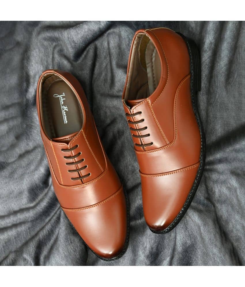 John Karsun Tan Men's Oxford Formal Shoes - Formal Shoes | Buy online on ZillyBuy