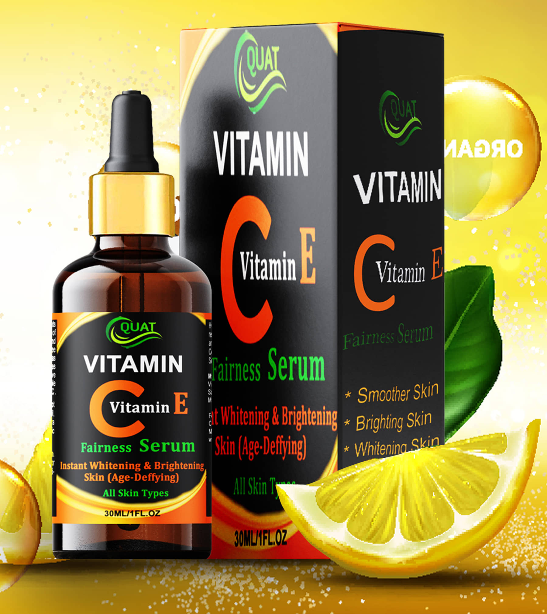 Quat Face Serum Vitamin C Fairness For All Skin Type ( Pack of 1 )