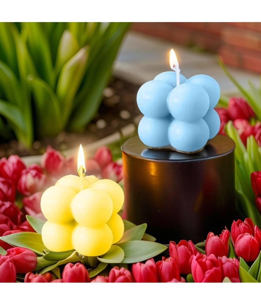     			SS ENTERPRISE Multicolour Pillar Candle 5 cm ( Pack of 2 )