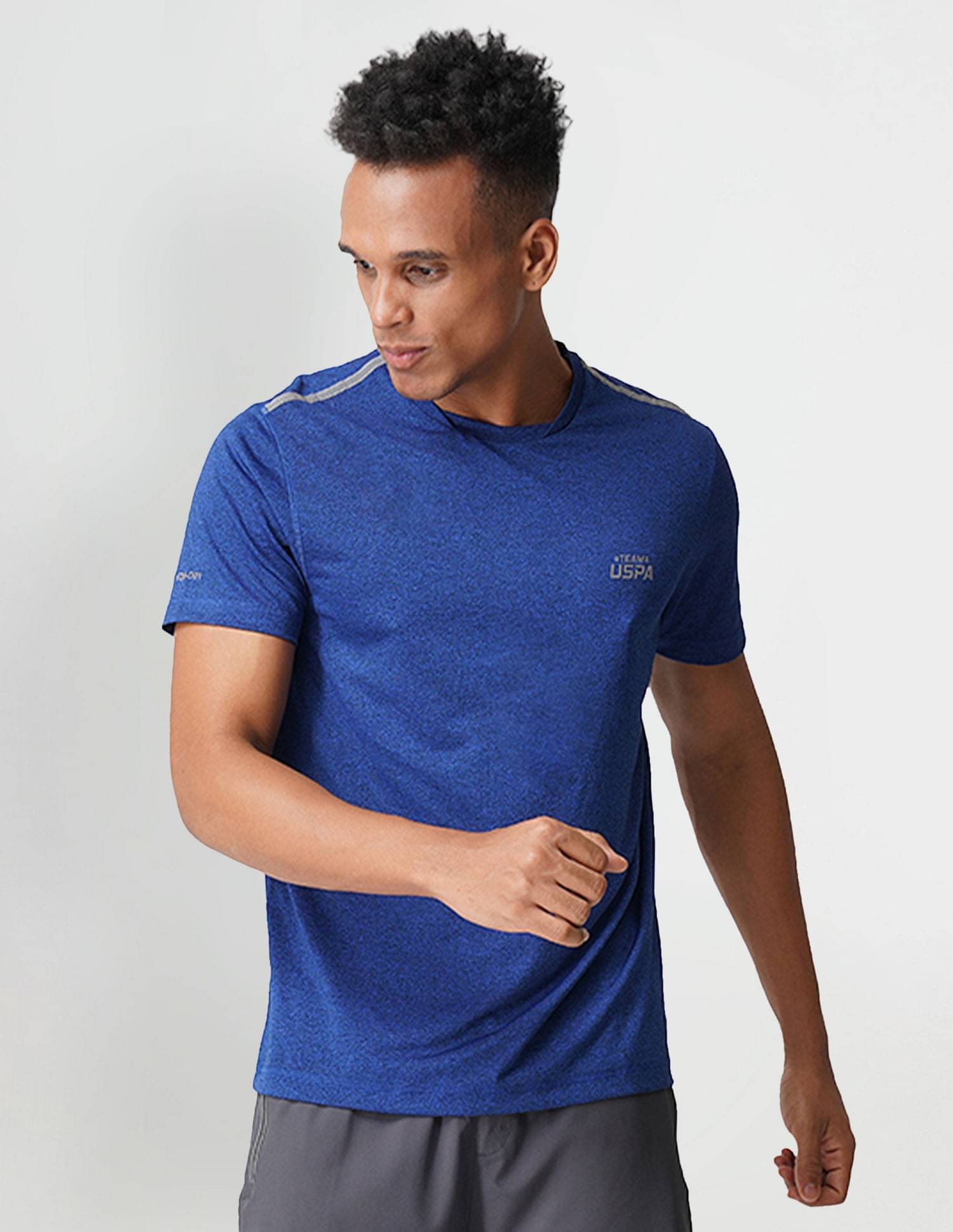 U.S. Polo Assn. Polyester Regular Fit Self Design Half Sleeves Men's T-Shirt - Blue ( Pack of 1 ) U.S. Polo Assn. Polyester Regular Fit Self Design Half Sleeves Men's T-Shirt - Blue ( Pack of 1 )