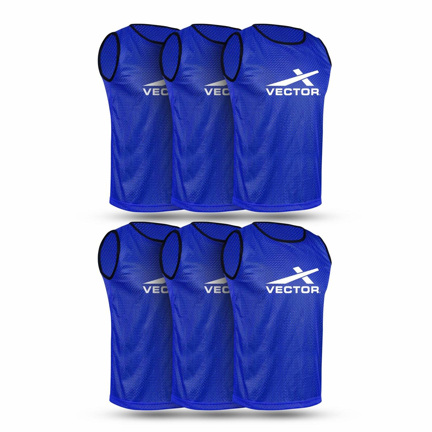 VECTOR X VX-BIBS Pack of 6 Small Football, Hockey Bib (Blue)     			VECTOR X VX-BIBS Pack of 6 Small Football, Hockey Bib (Blue)