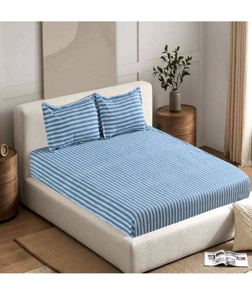     			Valtellina Cotton 1 Double Bedsheet with 2 Pillow Covers ( Multicolor )