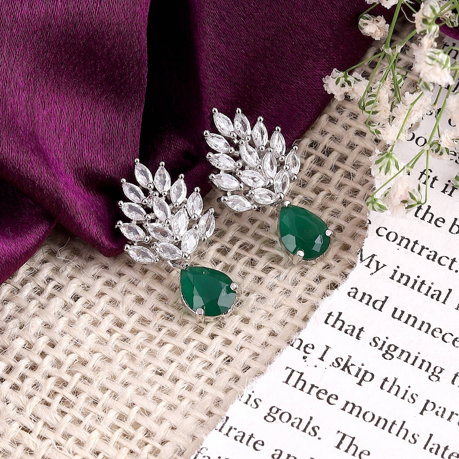gilher Green Huggies Earrings ( Pack of 1 ) - Earrings | Buy online on ZillyBuy