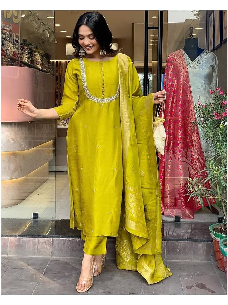 Yellow Snapdeal Georgette Kurti BOUGHT FIRST Silk Blend