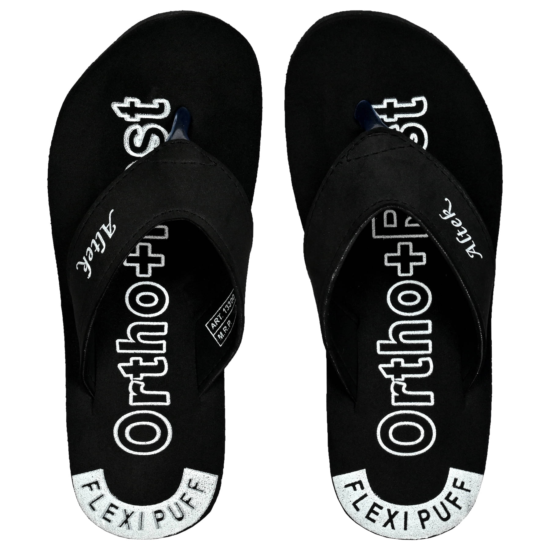     			Altek Black Men's Thong Flip Flop