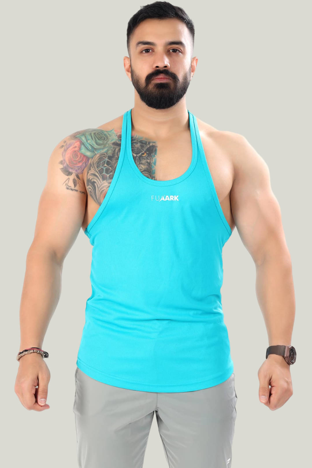     			Fuaark Pack of 1 Polyester Gym Vest For Men ( Blue )
