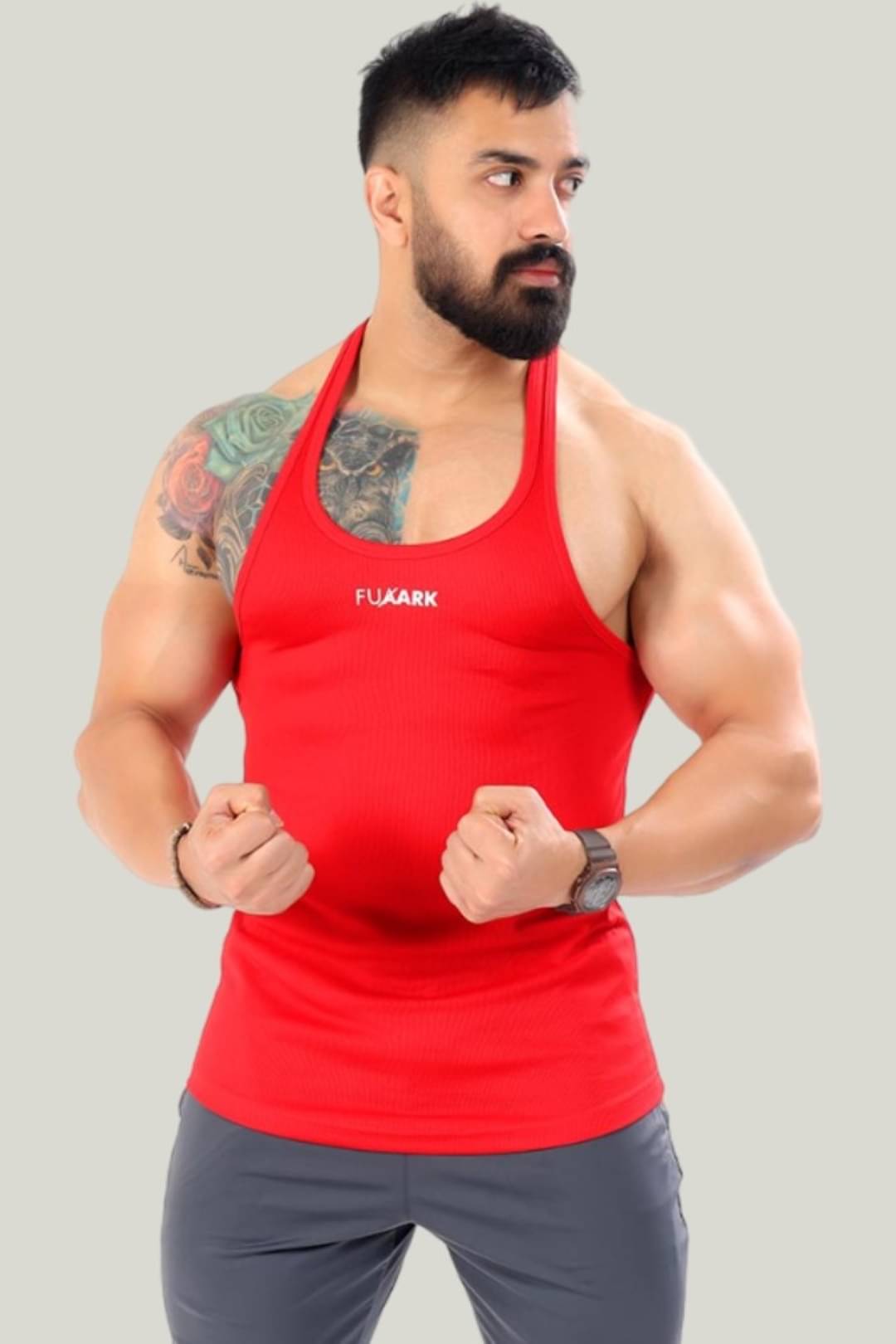     			Fuaark Pack of 1 Polyester Gym Vest For Men ( Red )