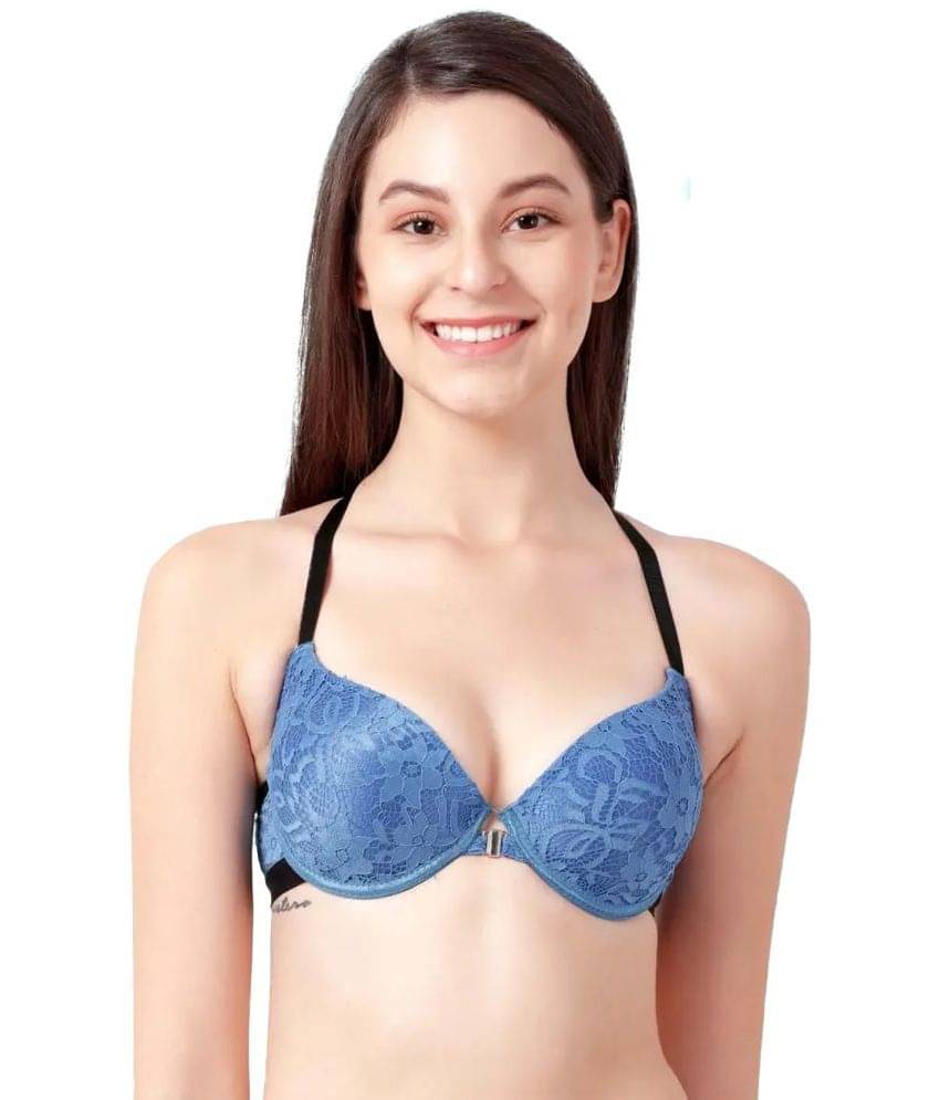 Susie Lace Women's Push Up Bra ( Blue ) S005-Bluesteel Susie Lace Women's Push Up Bra ( Blue ) S005-Bluesteel