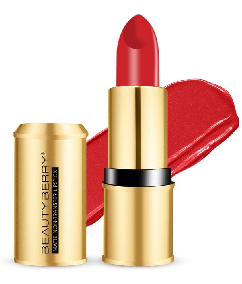     			Beauty Berry Bold Babe Non-Transfer Matte Lipstick 4g, Hot Red (Shade - 07)