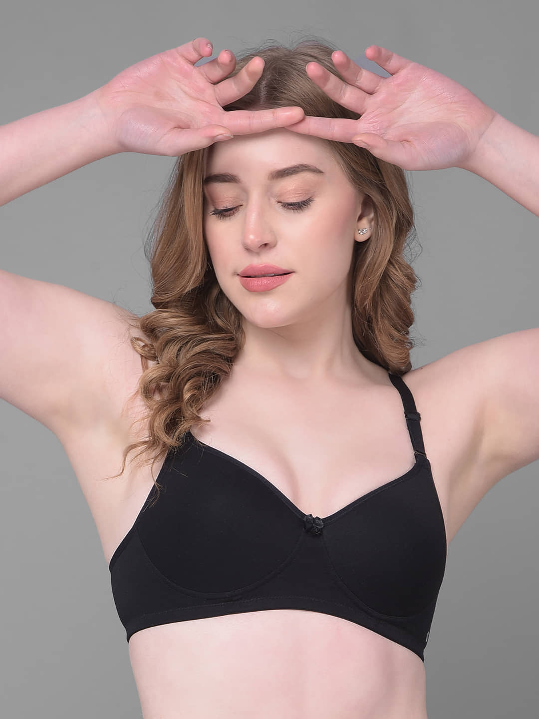 Dollar Missy Black Cotton Lightly Padded Women's T-Shirt Bra ( Pack of 1 )