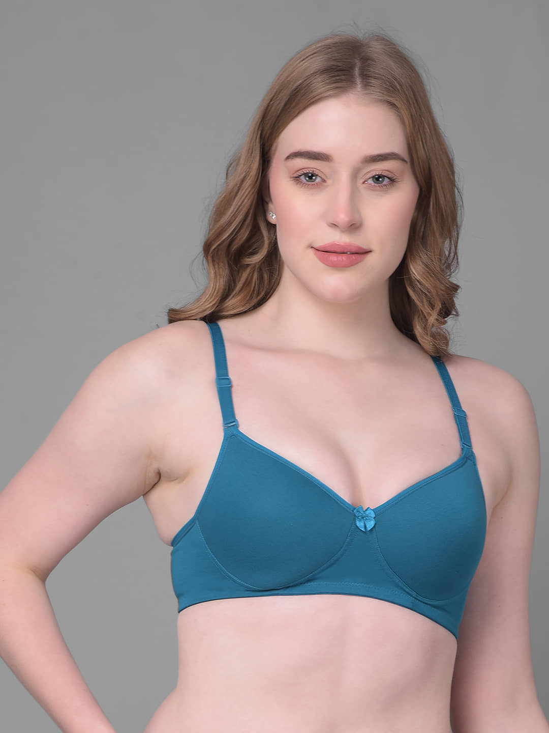 Dollar Missy Blue Cotton Heavily Padded Women's T-Shirt Bra ( Pack of 1 )