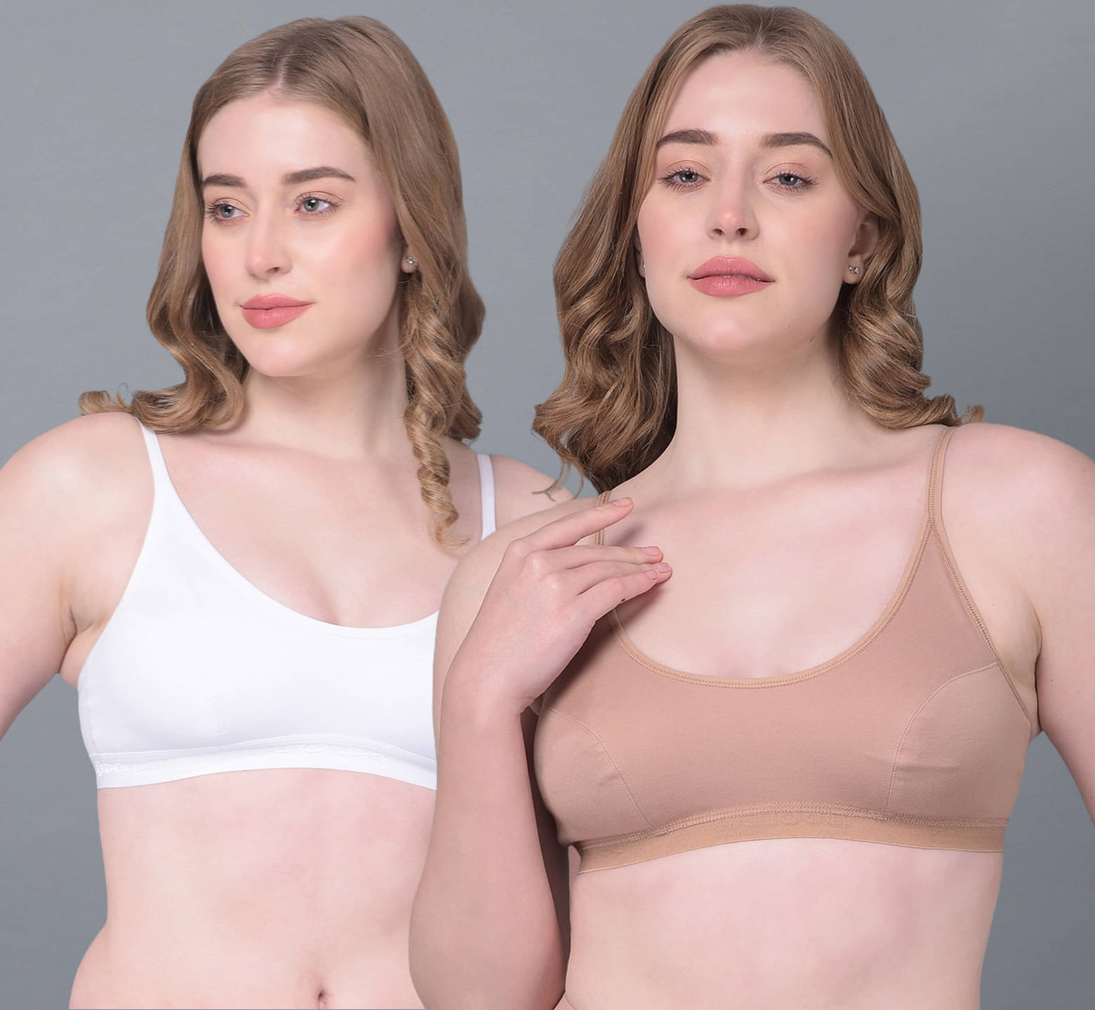 Dollar Missy Pack of 2 Cotton Women's Teenage Bra ( Multicolor ) DSP-3003-RO-WH-PO2     			Dollar Missy Pack of 2 Cotton Women's Teenage Bra ( Multicolor ) DSP-3003-RO-WH-PO2