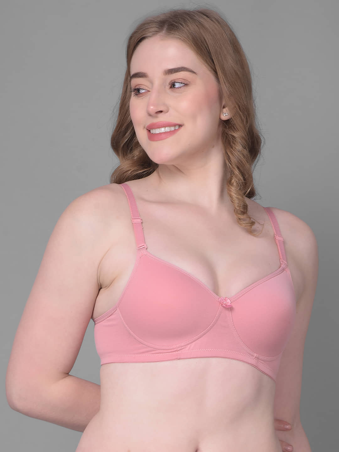 Dollar Missy Pink Cotton Heavily Padded Women's T-Shirt Bra ( Pack of 1 )