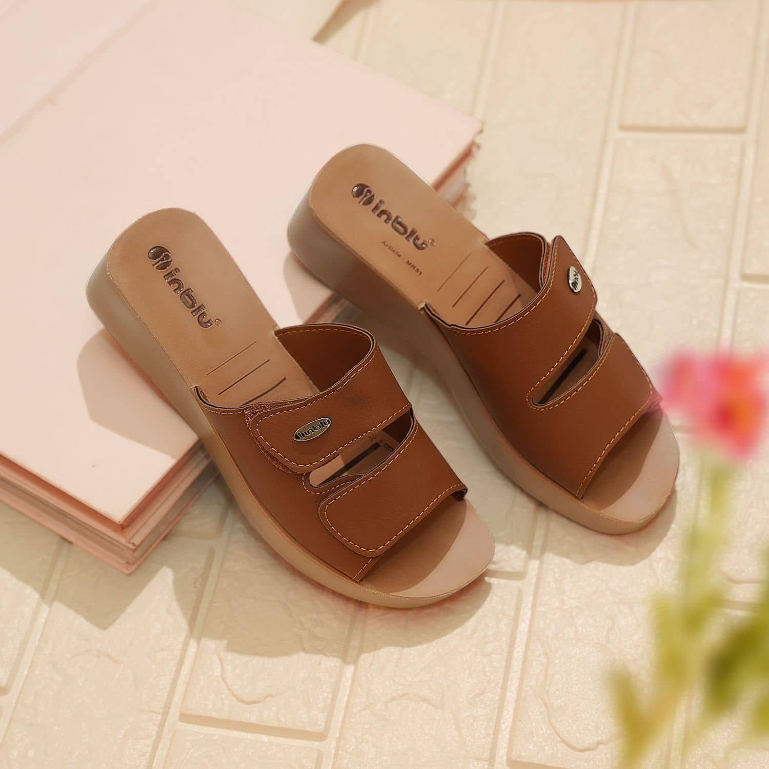 Inblu Tan Women's Slip On Heels - Heels | Buy online on ZillyBuy
