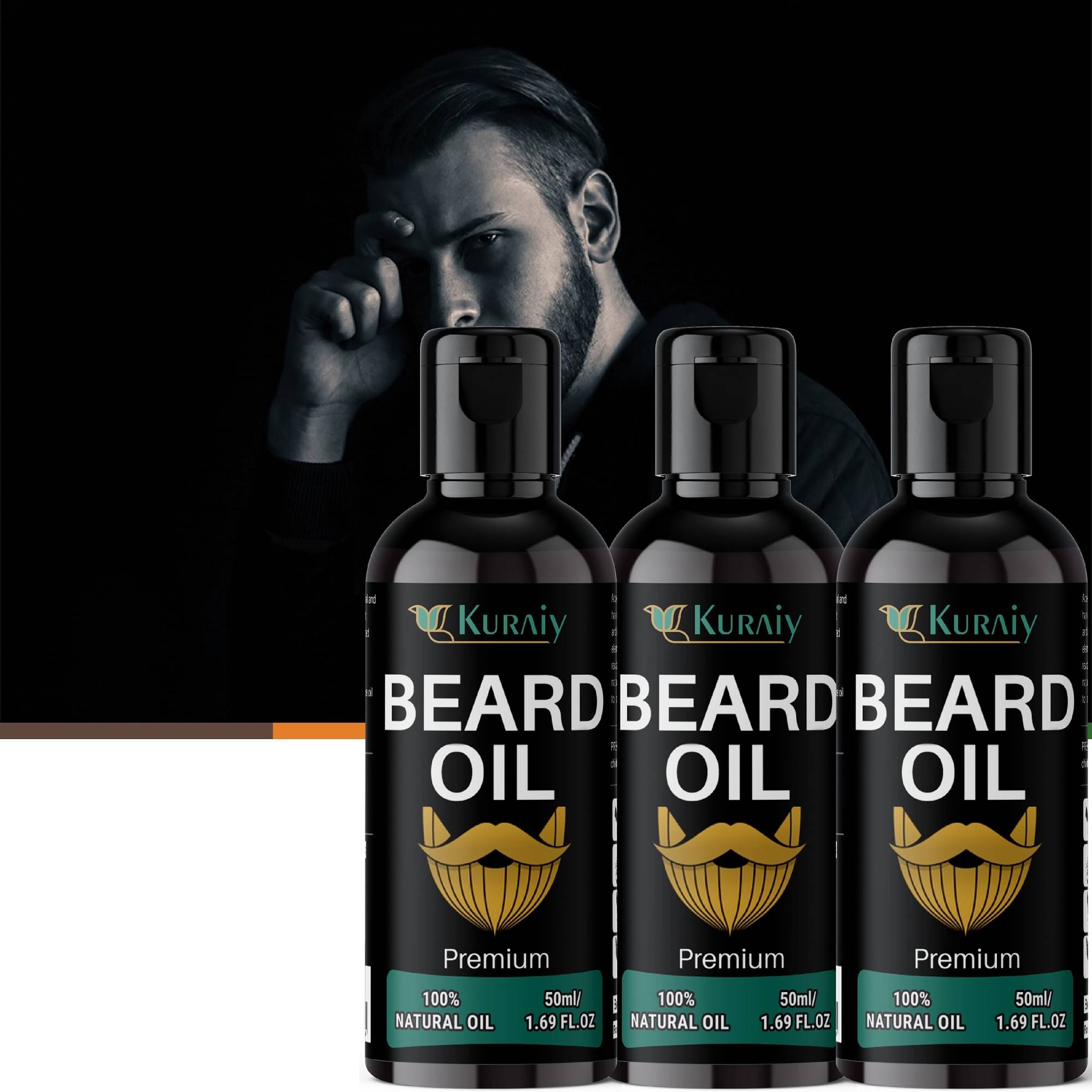 KURAIY Beard Growth Oil 100% Natural Beard Growth Oil Products For Men Pack of 2 KURAIY Beard Growth Oil 100% Natural Beard Growth Oil Products For Men Pack of 2