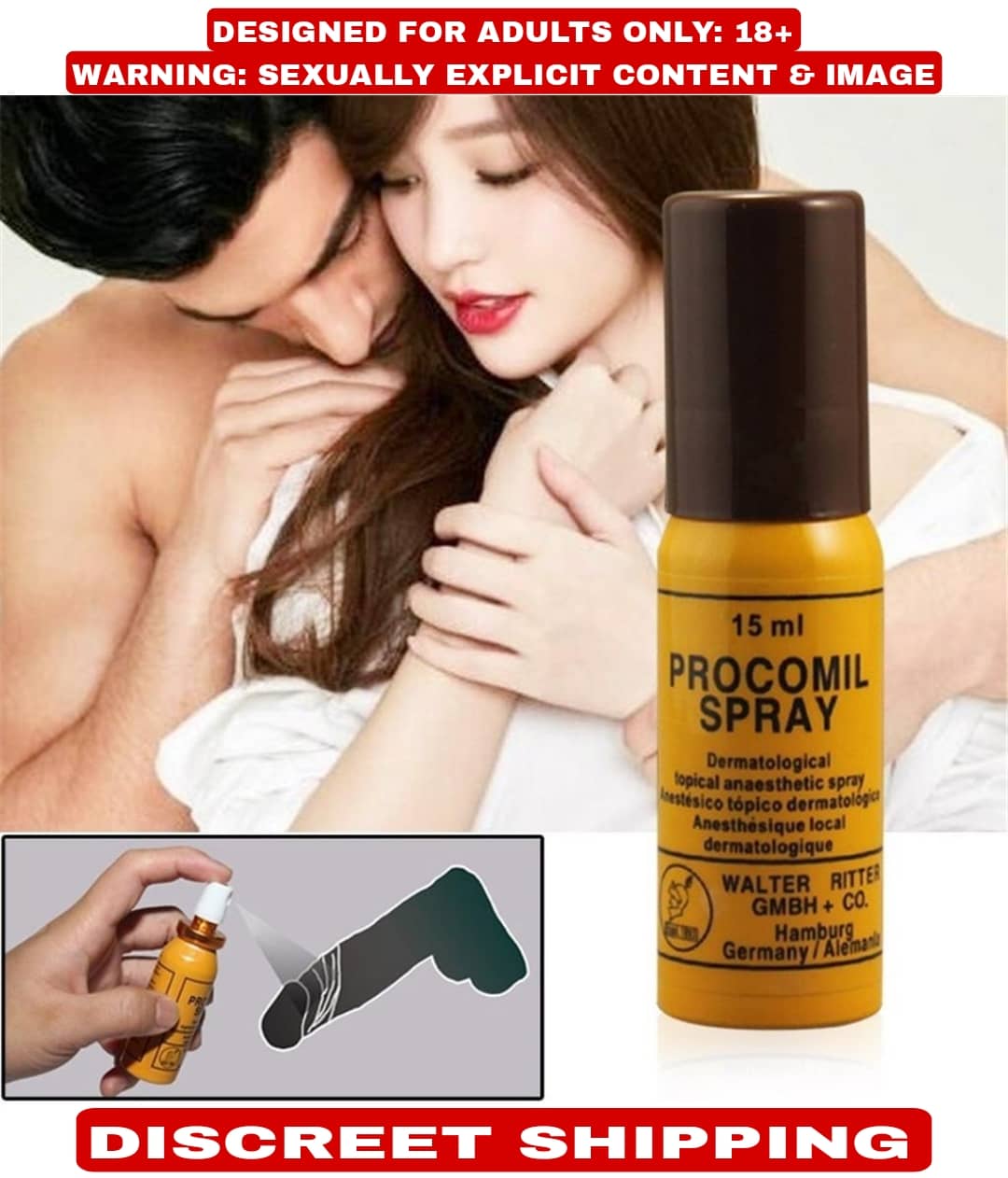 Kamahouse Procomil Spray Keep Long Time Spray Extenal 15ML Men Delay Spray