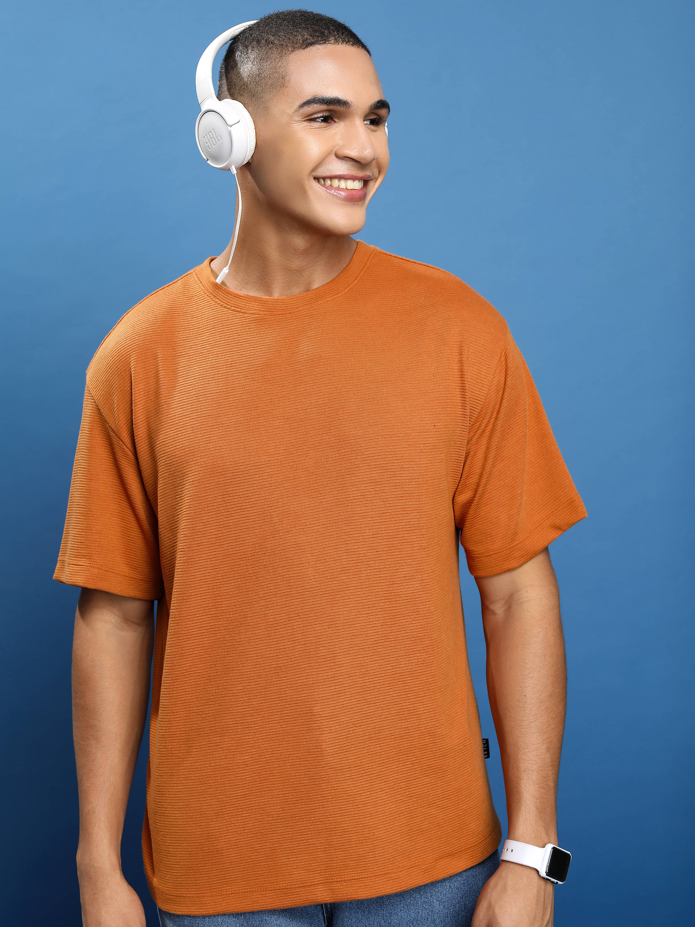 Ketch Pack of 1 Polyester Oversized Fit Men's T-Shirt ( Rust ) Ketch Pack of 1 Polyester Oversized Fit Men's T-Shirt ( Rust )