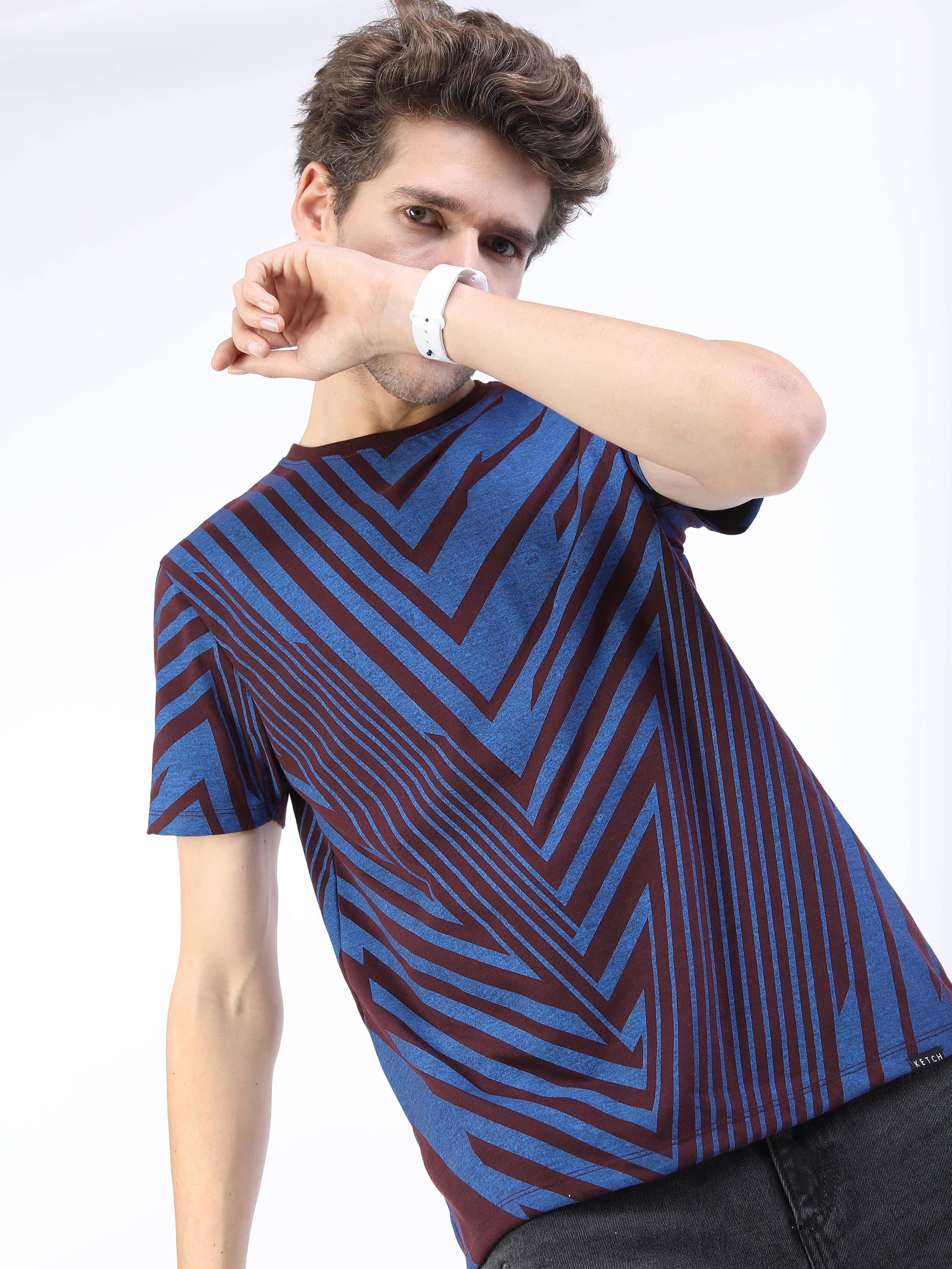     			Ketch Polyester Slim Fit Printed Half Sleeves Men's T-Shirt - Burgundy ( Pack of 1 )