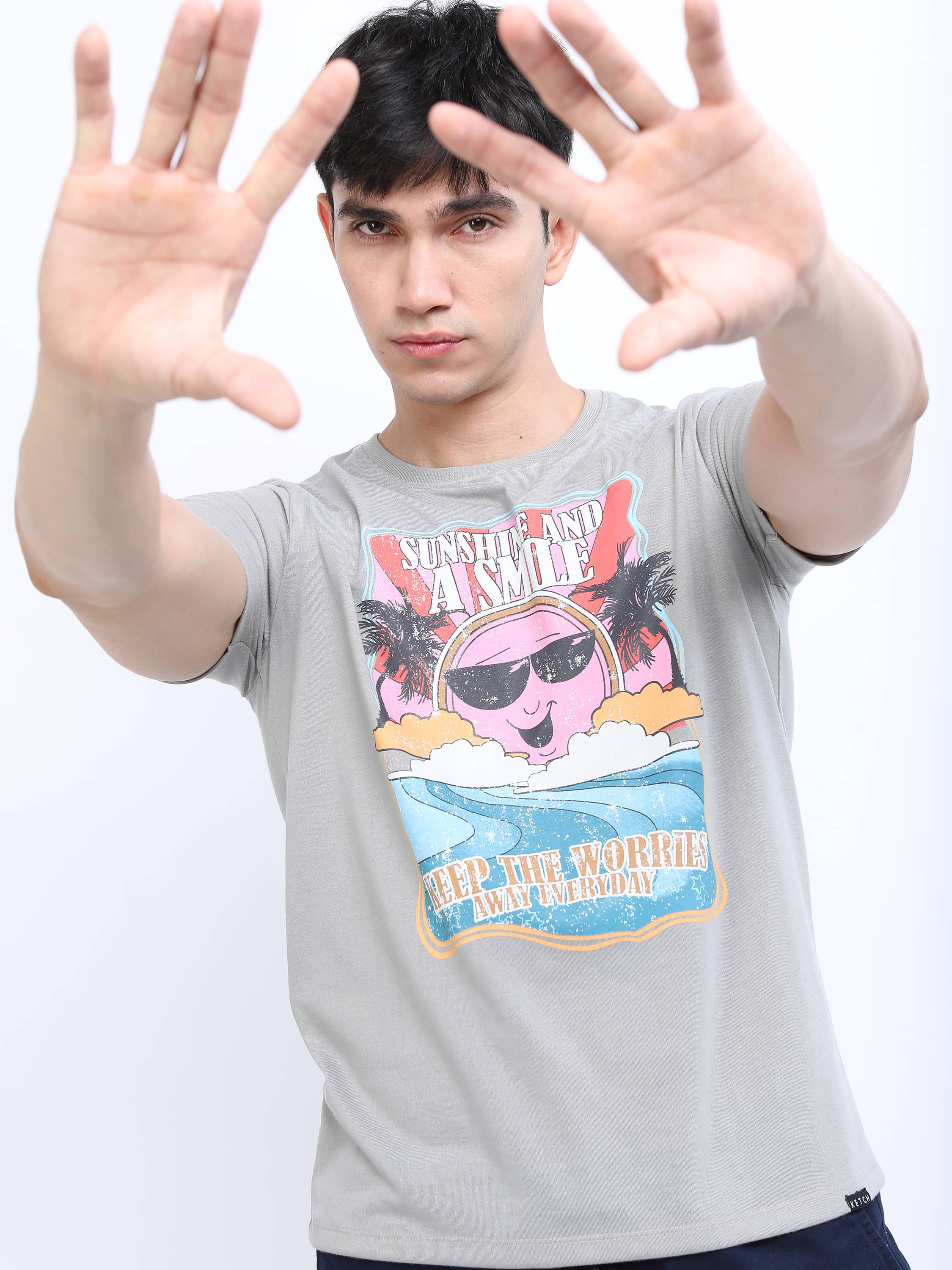     			Ketch Pack of 1 Polyester Slim Fit Men's T-Shirt ( Grey )